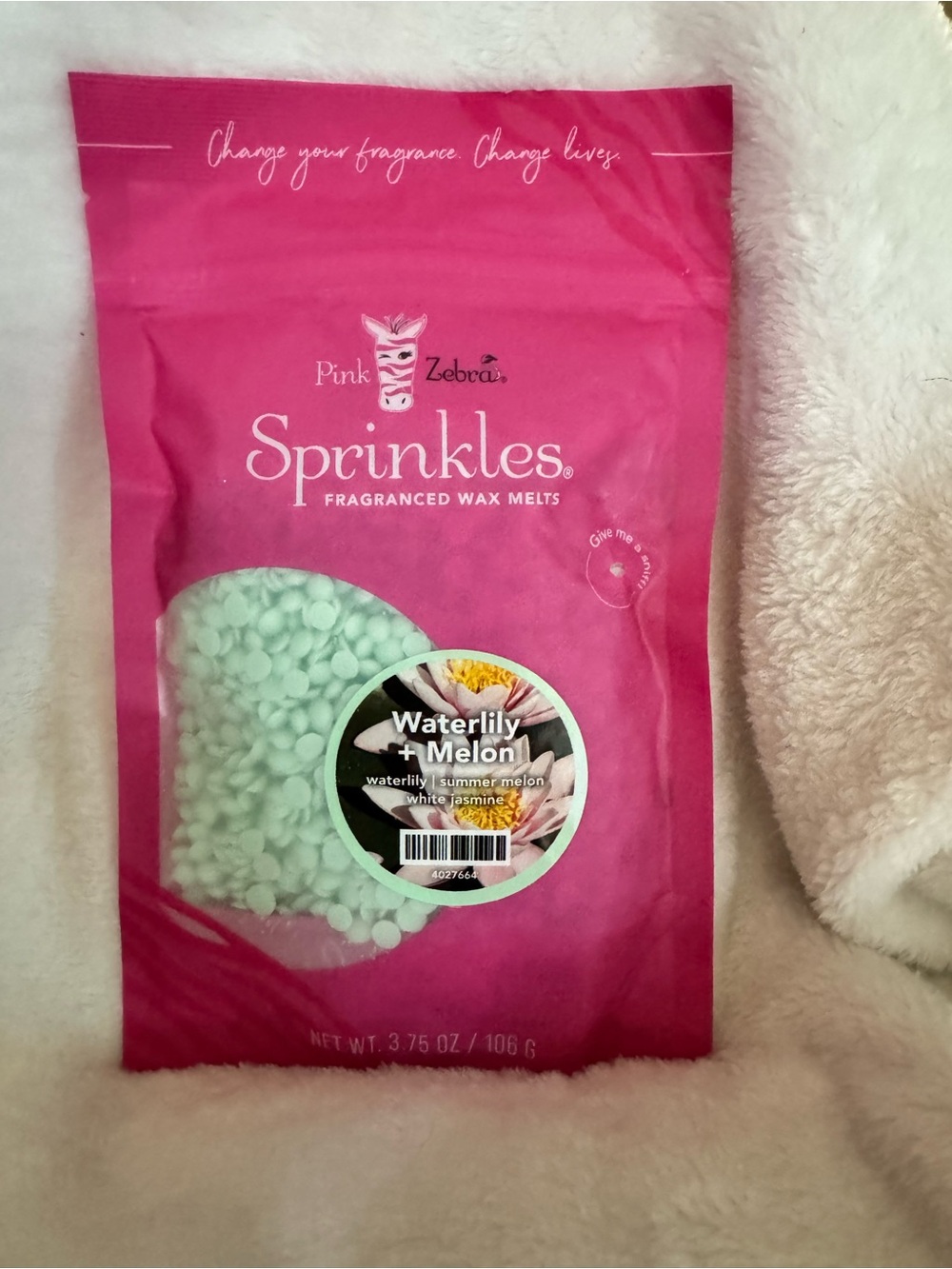 Pink Zebra Sprinkles Waterlily + Melon Fragranced Wax Melts - Pink & Light Green